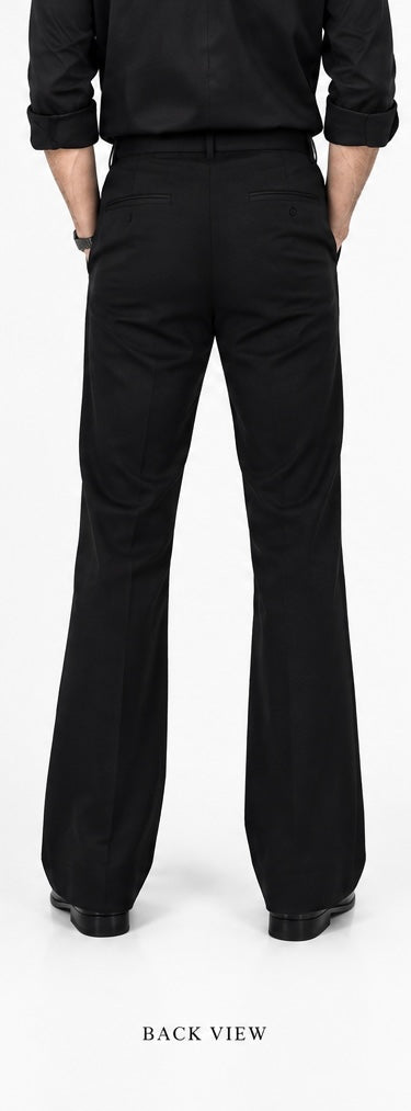 Black Wide-Leg Tailored Trousers