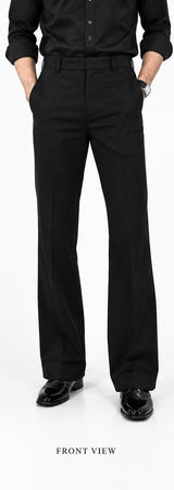Black Wide-Leg Tailored Trousers